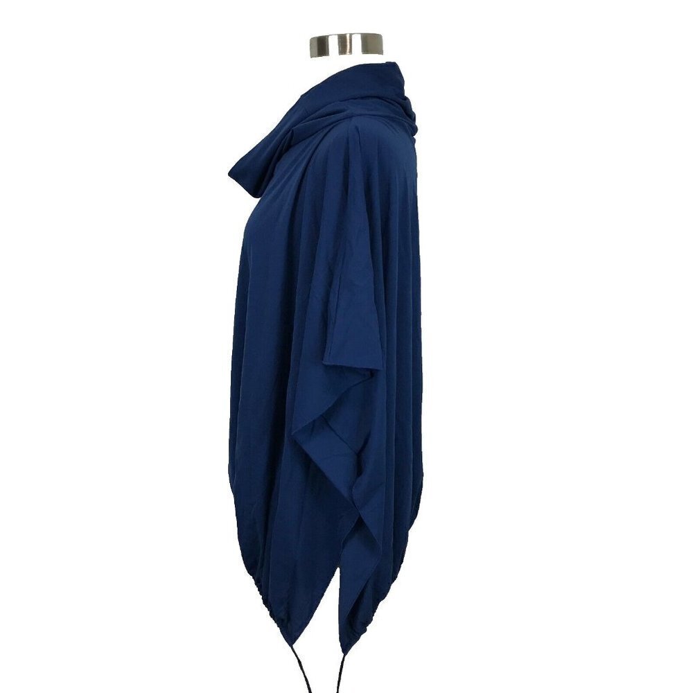 Sunflair Beach Fashion Navy Blue Cowl Neck Cover Up Top Size 10 Drawcord Light - Picture 3 of 8